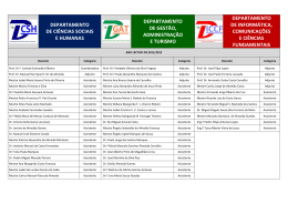 DEPARTAMENTO DE CI&Ecirc;NCIAS SOCIAIS E HUMANAS