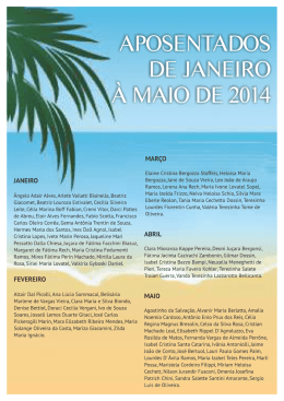 Janeiro &agrave; Maio