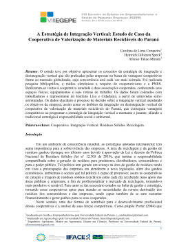 A Estrat&eacute;gia de Integra&ccedil;&atilde;o Vertical: Estudo de Caso da