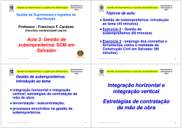 Integração horizontal e integração vertical Integração horizontal e