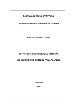 estrat&eacute;gia de integra&ccedil;&atilde;o vertical no mercado de cart&otilde;es