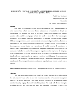 1 INTEGRA&Ccedil;&Atilde;O VERTICAL EM DIRE&Ccedil;&Atilde;O AO FORNECEDOR