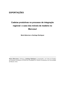 EXPORTA&Ccedil;&Otilde;ES Cadeias produtivas no processo de integra&ccedil;&atilde;o