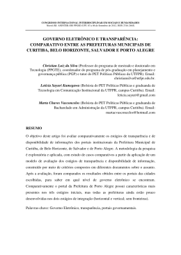 governo eletr&ocirc;nico e transpar&ecirc;ncia: comparativo entre as