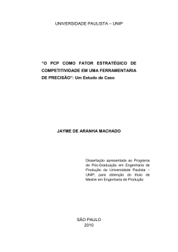 &ldquo;O PCP COMO FATOR ESTRAT&Eacute;GICO DE
