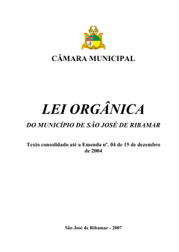 Lei Org&acirc;nica de S&atilde;o Jos&eacute; de Ribamar