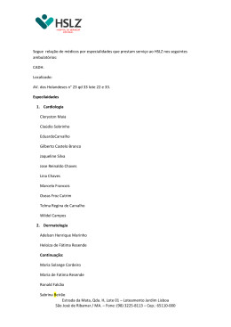 Corpo Cl&iacute;nico HSLZ - SEGEP/PORTAL DO SERVIDOR