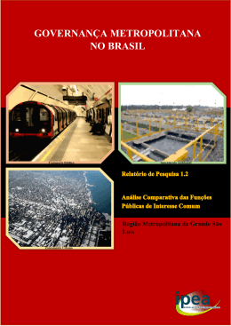 GOVERNAN&Ccedil;A METROPOLITANA NO BRASIL