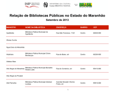 Relação de Bibliotecas Públicas no Estado do Maranhão