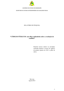 Códigos Públicos: um olhar quilombola sobre a resolução de conflitos