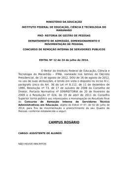 Homologa&ccedil;&atilde;o do Resultado Final