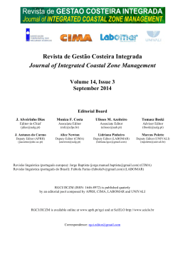 Revista de Gestão Costeira Integrada Journal of Integrated