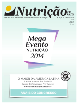 ANAIS DO CONGRESSO - Nutri&ccedil;&atilde;o em Pauta