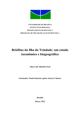 Briófitas da Ilha da Trindade: um estudo taxonômico e biogeográfico