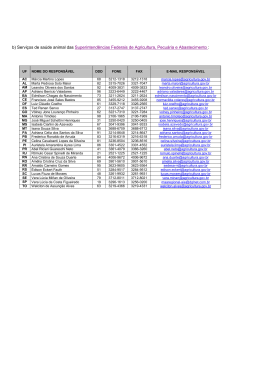 b) Servi&ccedil;os de sa&uacute;de animal das Superintend&ecirc;ncias Federais de