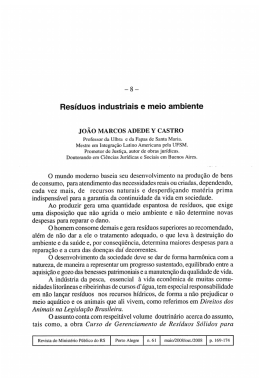 Res&iacute;duos industriais e meio ambiente