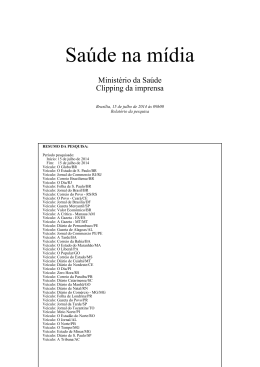 Ministério da Saúde em pauta