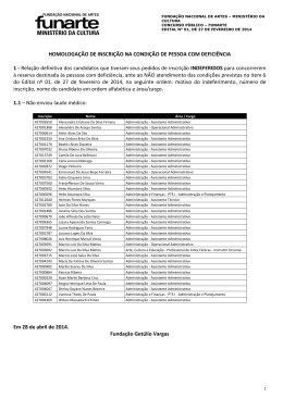 Edital definitivo de indeferimento de inscri&ccedil;&atilde;o na