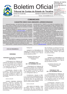 Boletim Oficial - Tribunal de Contas do Estado do Tocantins
