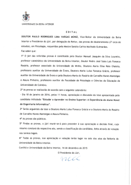 E D I T A L - Universidade da Beira Interior