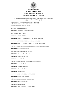 Poder Judici&aacute;rio JUSTI&Ccedil;A FEDERAL Se&ccedil;&atilde;o Judici&aacute;ria do