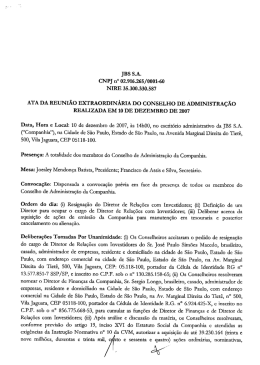 JBS s.A. cNPJ 11° 02.916.265/0001