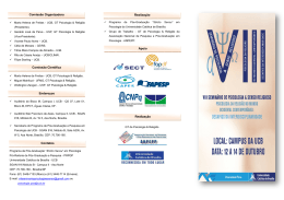Folder VIII Semin&aacute;rio de Psicologia & Senso Religioso