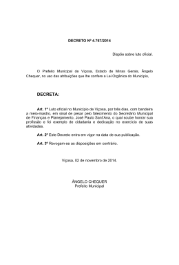 DECRETO Nº 4767 – Luto Oficial José Paulo Santana