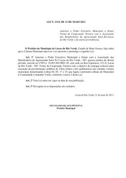 Leis Ordinárias 2119/2013 Autoriza o Poder