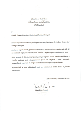 scan da carta de Condol&ecirc;ncias enviada ao Prof. Dr. Jos&eacute; Henrique