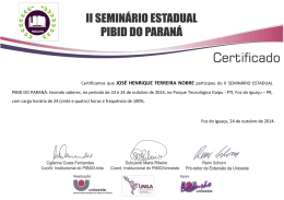 Certificamos que JOSÉ HENRIQUE FERREIRA NOBRE participou