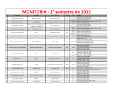 MONITORIA - 2° semestre de 2015