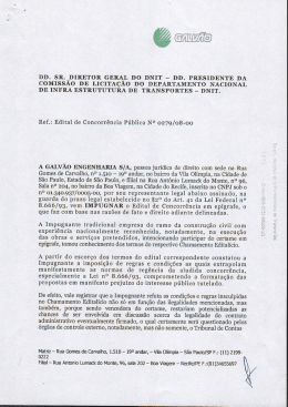Impugnação ao edital apresentado pela Galvão Engenharia S/A
