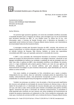 Carta enviada ao MEC a respeito do Contrato de Gestão firmado