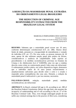 A redu&ccedil;&atilde;o da ma mento legal brasileiro