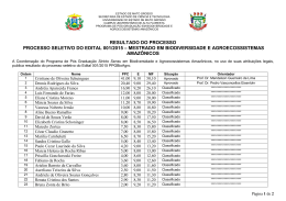 Resultado do processo seletivo