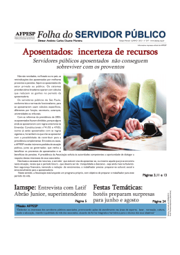 Aposentados: incerteza de recursos