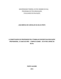 A constitui&ccedil;&atilde;o do professor pelo trabalho docente na educa&ccedil;&atilde;o