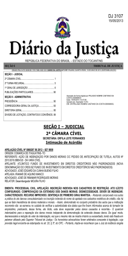DJ 3107 - Tribunal de Justi&ccedil;a do Estado do Tocantins