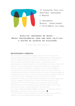 Programa&ccedil;&atilde;o - Museu &Iacute;ndia Vanu&iacute;re