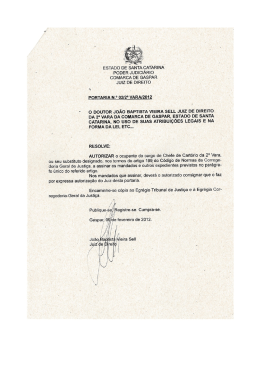 PODER JUDICIÁRIO coMARcA DE GASPAR JuIz DE DIREITO