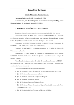 S&iacute;ntese curricular - Centro de Estudos Judici&aacute;rios