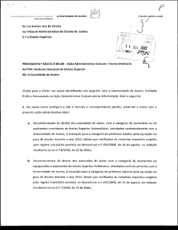 Ex.mo Senhor Juiz de Direito - Sindicato Nacional do Ensino Superior