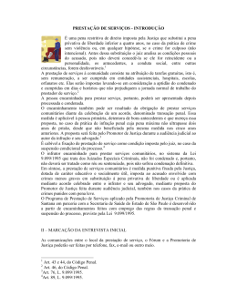 PRESTA&Ccedil;&Atilde;O DE SERVI&Ccedil;OS - INTRODU&Ccedil;&Atilde;O &Eacute; uma pena restritiva