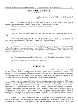 PROJETO DE LEI Nº 208/2014 Poder Judiciário Introduz alterações