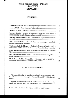 tribunal Regional Federal - 5a Região BIBLIQTECA SUMARIO