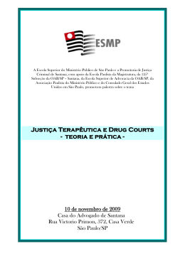 Justiça Terapêutica e Drug Courts - teoria e prática -