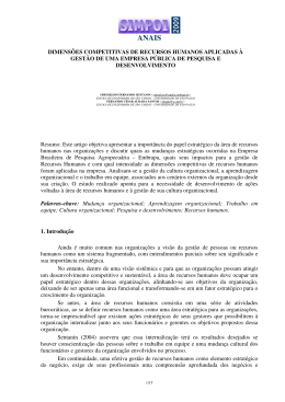 DIMENS&Otilde;ES COMPETITIVAS DE RECURSOS HUMANOS