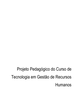 Projeto Pedag&oacute;gico do Curso de Tecnologia em Gest&atilde;o