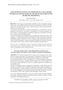 gestão do bullying e da indisciplina e qualidade do bem